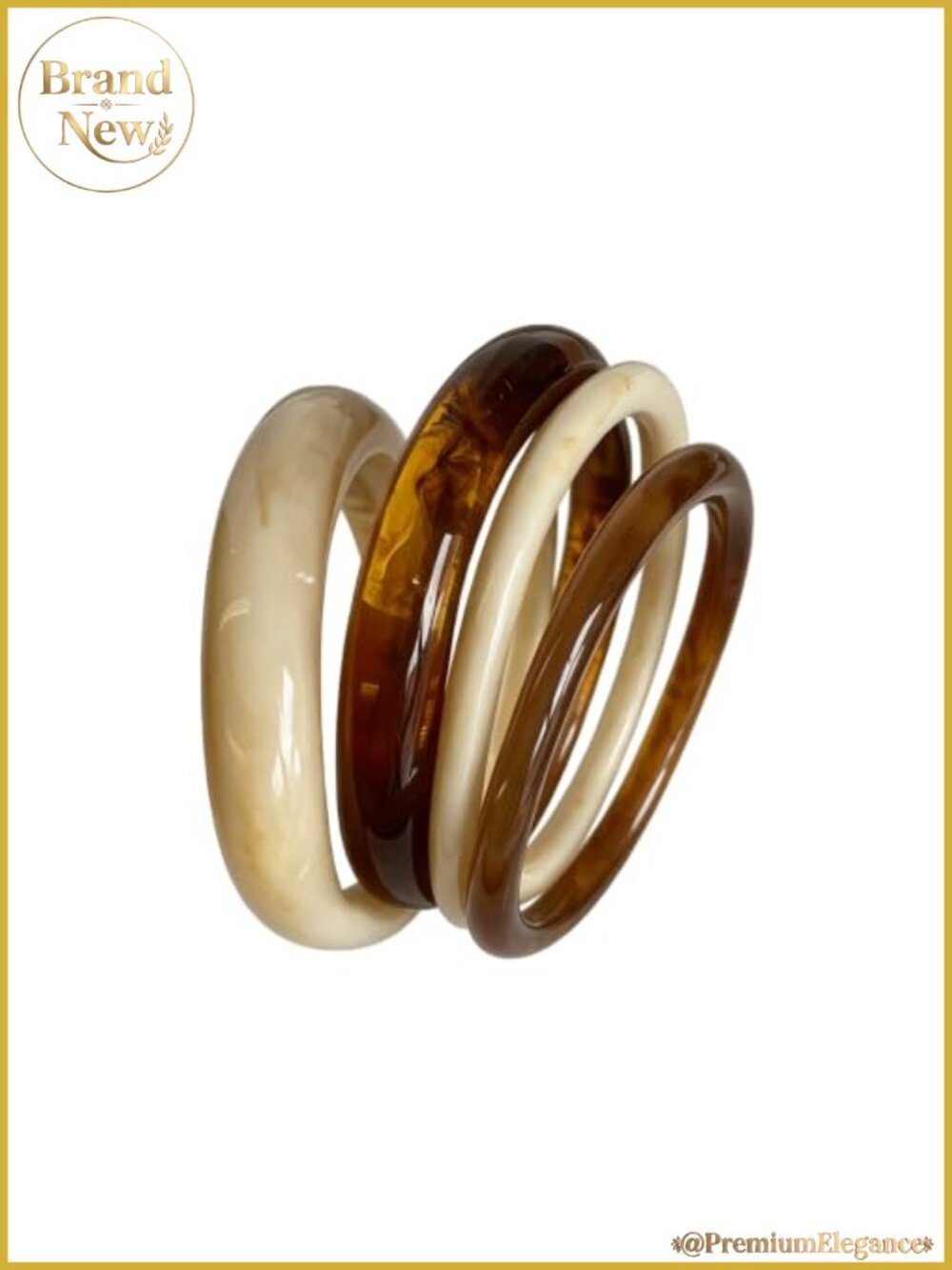 4pc Acrylic Resin Chunky Bangle Set for Women Stackable Irregular Statement